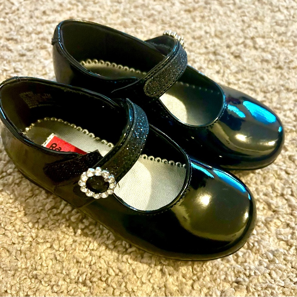 Rachel Shoes Black Patent Leather Toddler Girl Dress Shoe